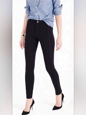 J. Crew Black Skinny Ponte Ankle Pants